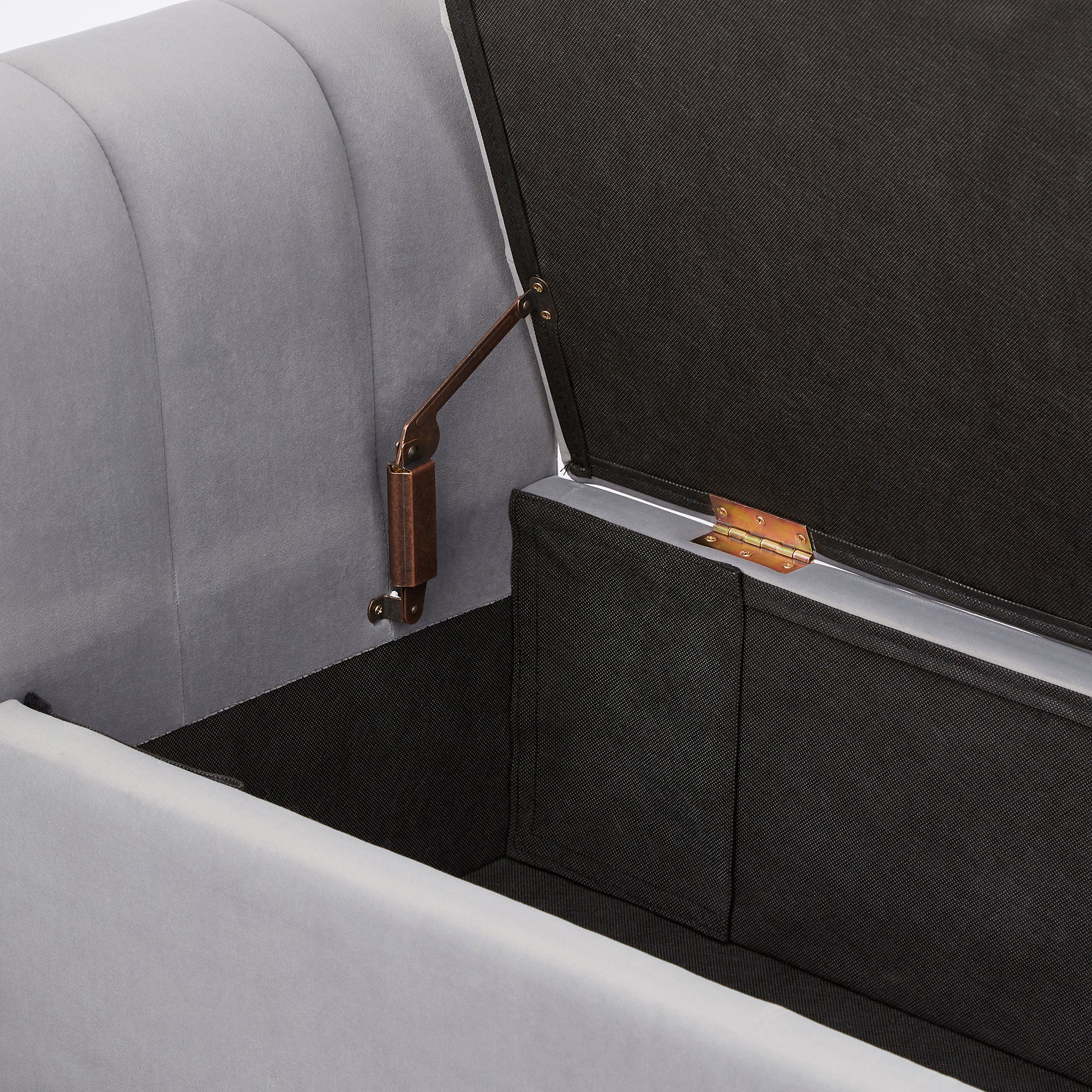 Pettine Ottoman Storage Bench Grey – GFW, view 6