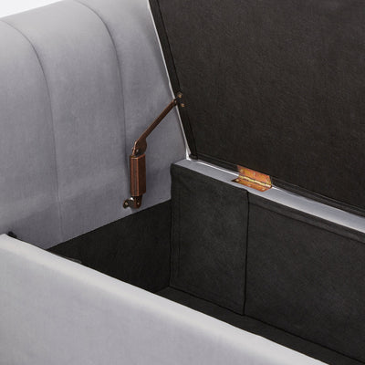 Pettine Ottoman Storage Bench Grey – GFW, view 6