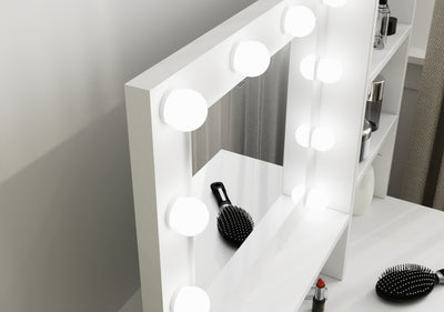 Eva Dressing Table With Stool White – GFW, view 4