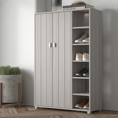 Bideford Tall Shoe Cabinet Warm Grey Oak – GFW, view 3