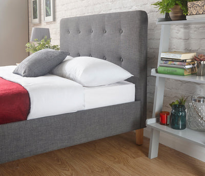 Ashbourne Fabric Upholstered Bed Grey – GFW, view 5