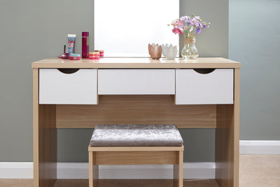 Elizabeth Dressing Table Set – Oak & White