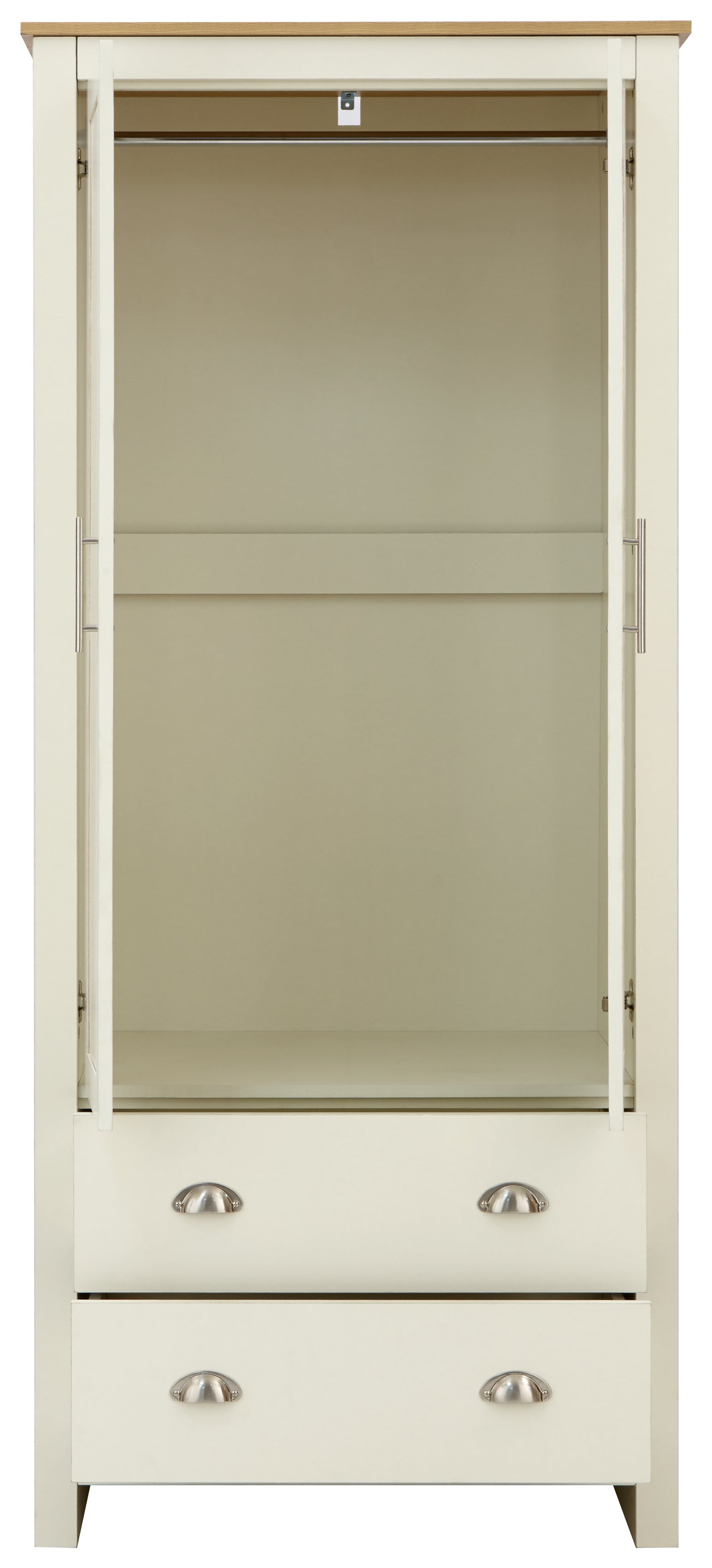 Lancaster 2 Door 2 Drawer Wardrobe Cream – GFW, view 11