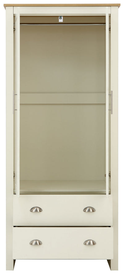 Lancaster 2 Door 2 Drawer Wardrobe Cream – GFW, view 11