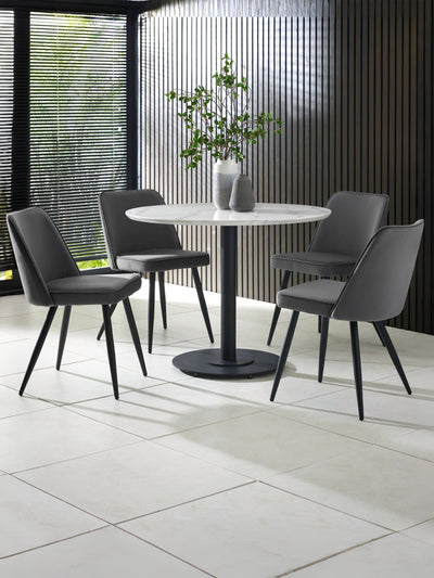 Luca 100cm Round Dining Table White – Julian Bowen, view 11
