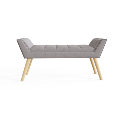Milan Upholstered Bench Grey Hopsack – GFW, view 5